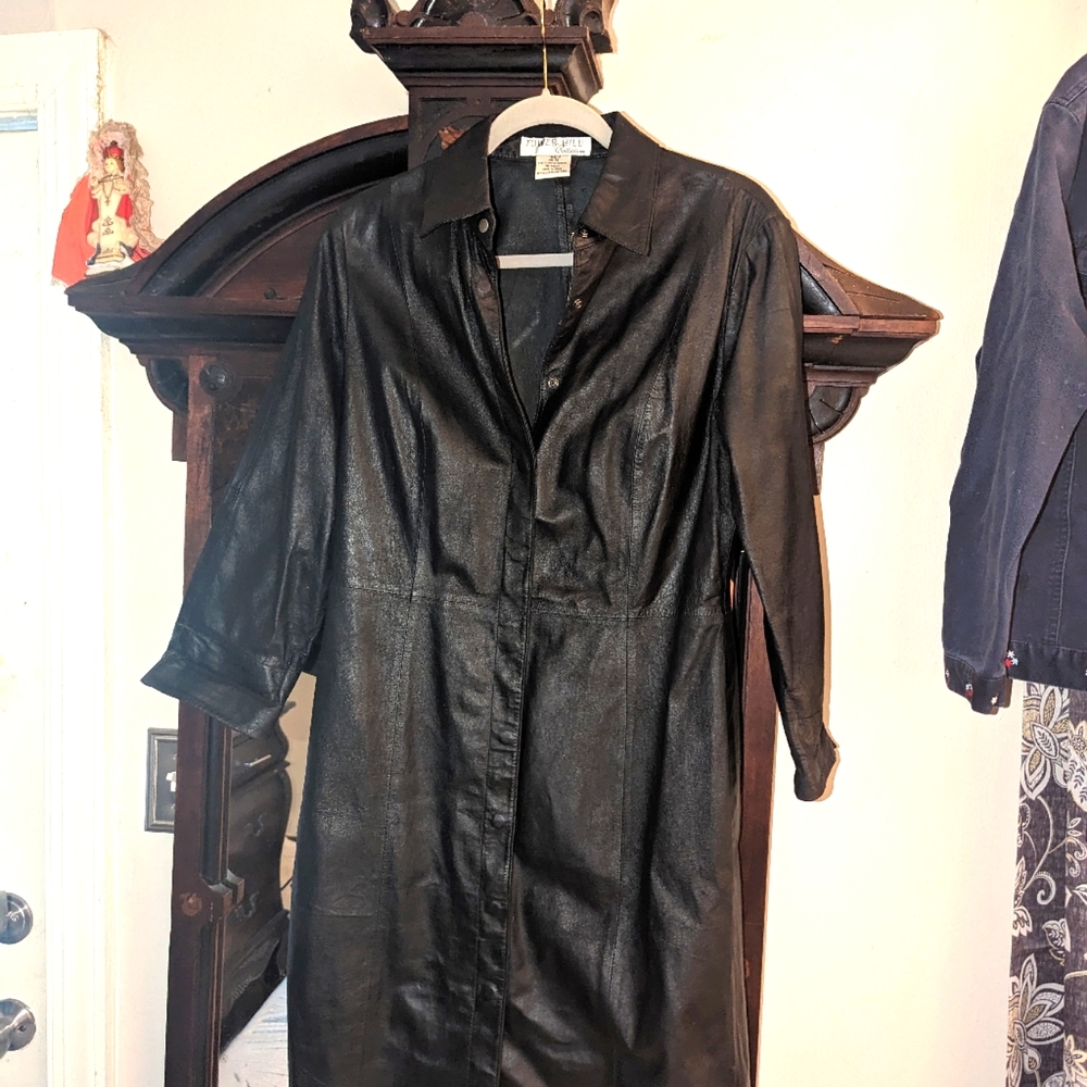 Tower Hill full-length leather spring/summer jacket